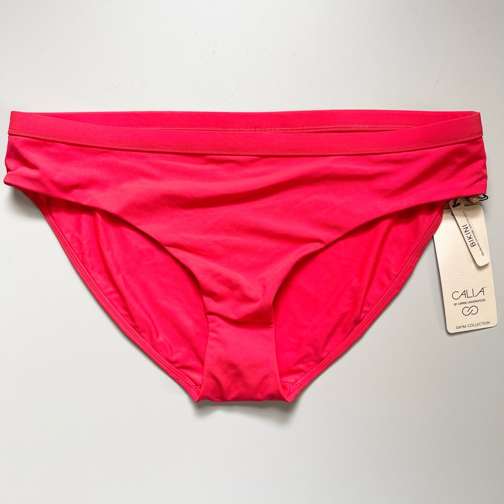 Calia Large bikini swimsuit bottoms bright salmon pink NWT New